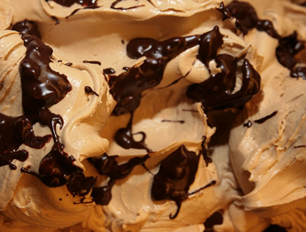 Gelato cremoso con caffè e cioccolato